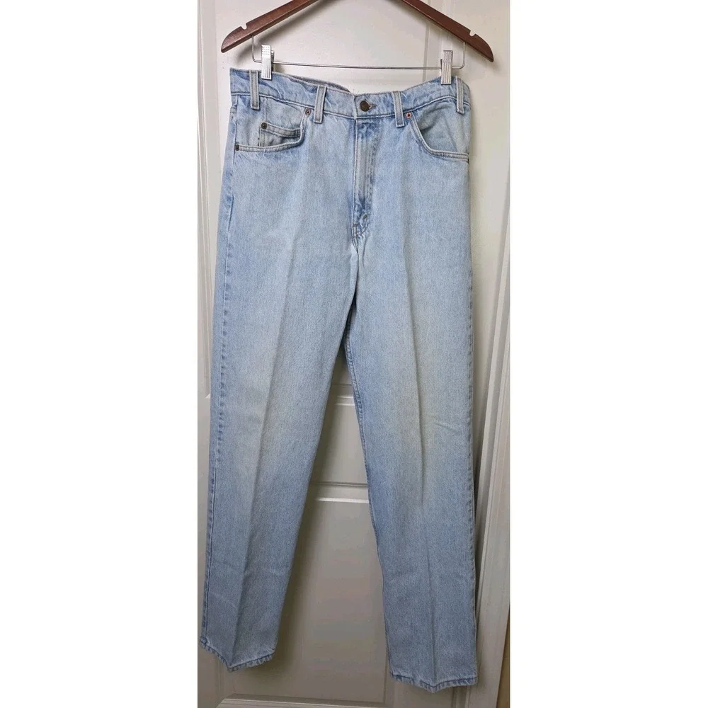 Vintage 90s Levi's 550 Jeans | Orange Tab‎ Light Wash | Relaxed Tapered | 34x34